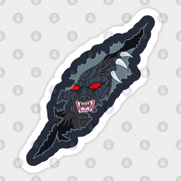 American Werewolf in London Terrifying Transformation Sticker by WikiDikoShop